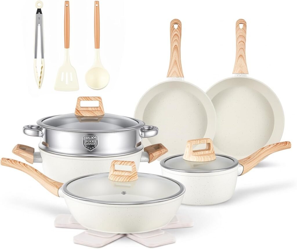 Anymark 16-piece granite non-stick cookware set