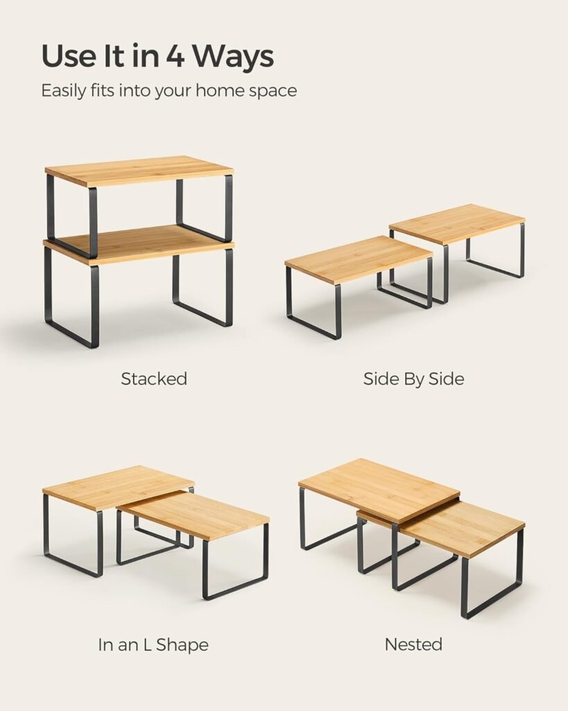"SONGMICS cabinet organizer shelf set of 2"