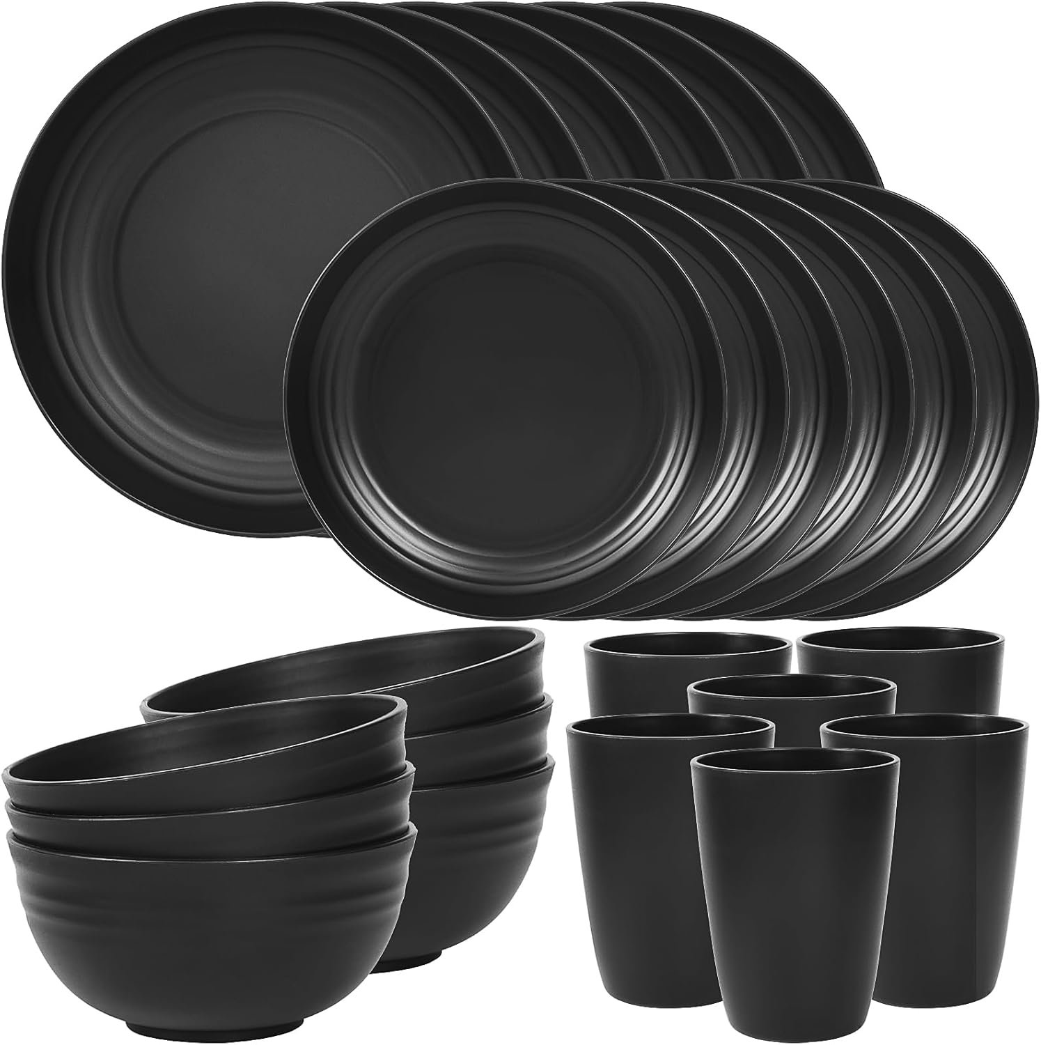Quatish 24-piece lightweight dinnerware set