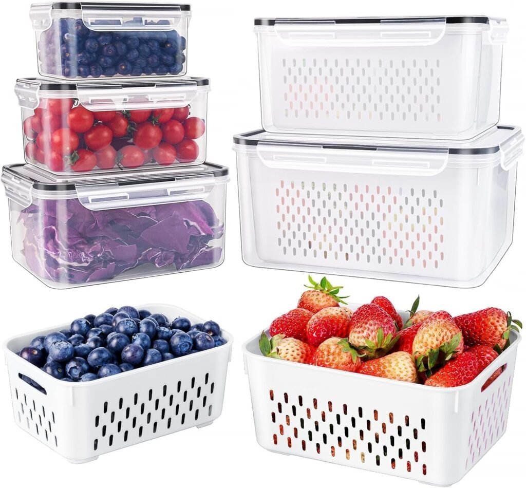 Freshmage fruit storage containers with removable colander