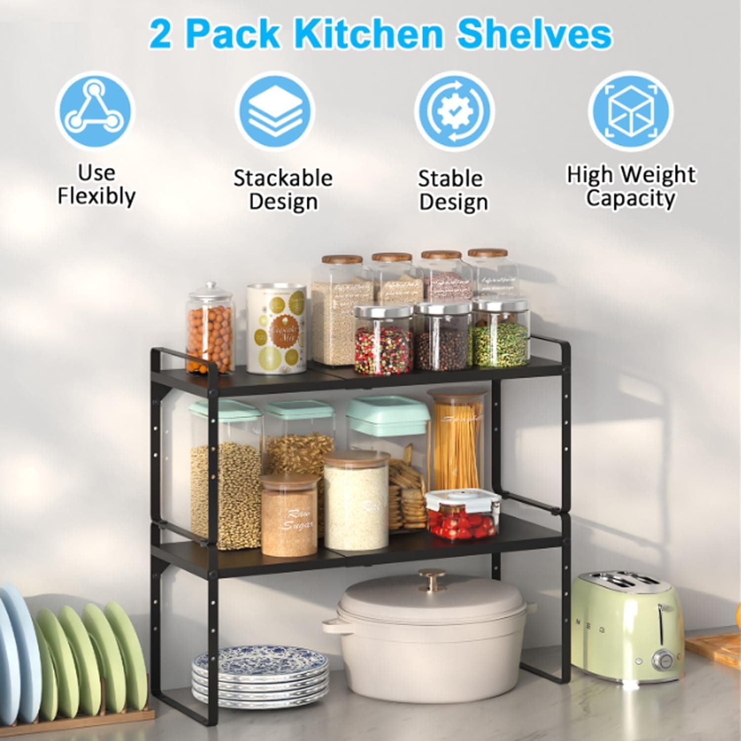 "X-cosrack expandable cabinet shelf 2 pack"