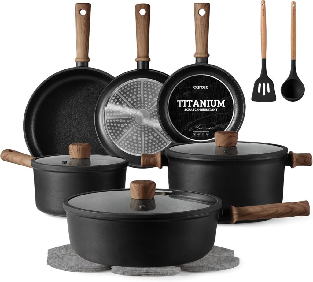 CAROTE 16-piece titanium non-stick cookware set