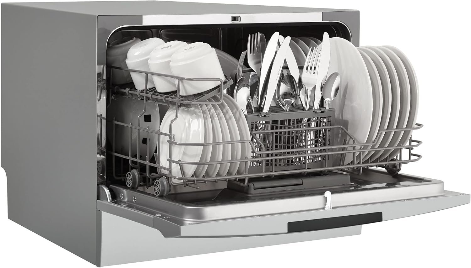 "Danby DDW631SDB countertop dishwasher, 6 place setting capacity"