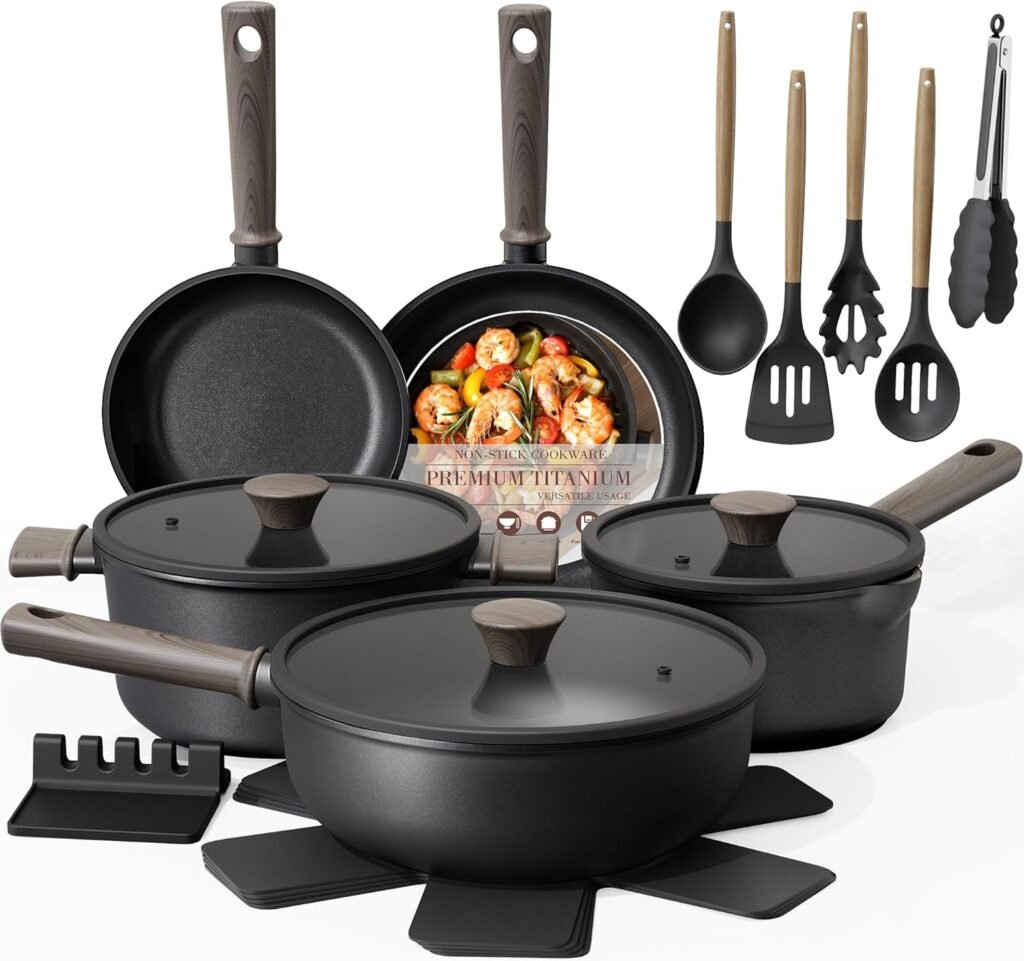 best non-stick pots and pans set — Astercook 19-piece